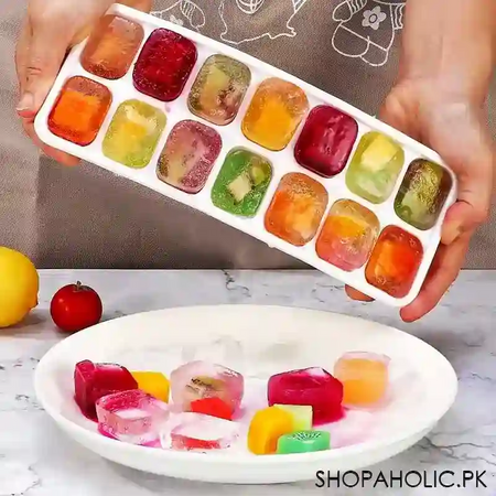 silicone pop up ice cube tray with removable lid main image