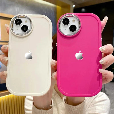 Silicone Solid Curve with Apple Logo iPhone Case Cover