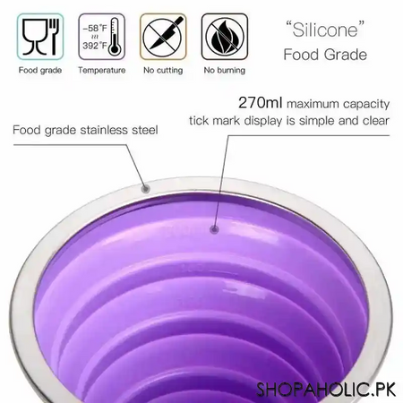 silicone ultra thin foldable travel cup with lid image3