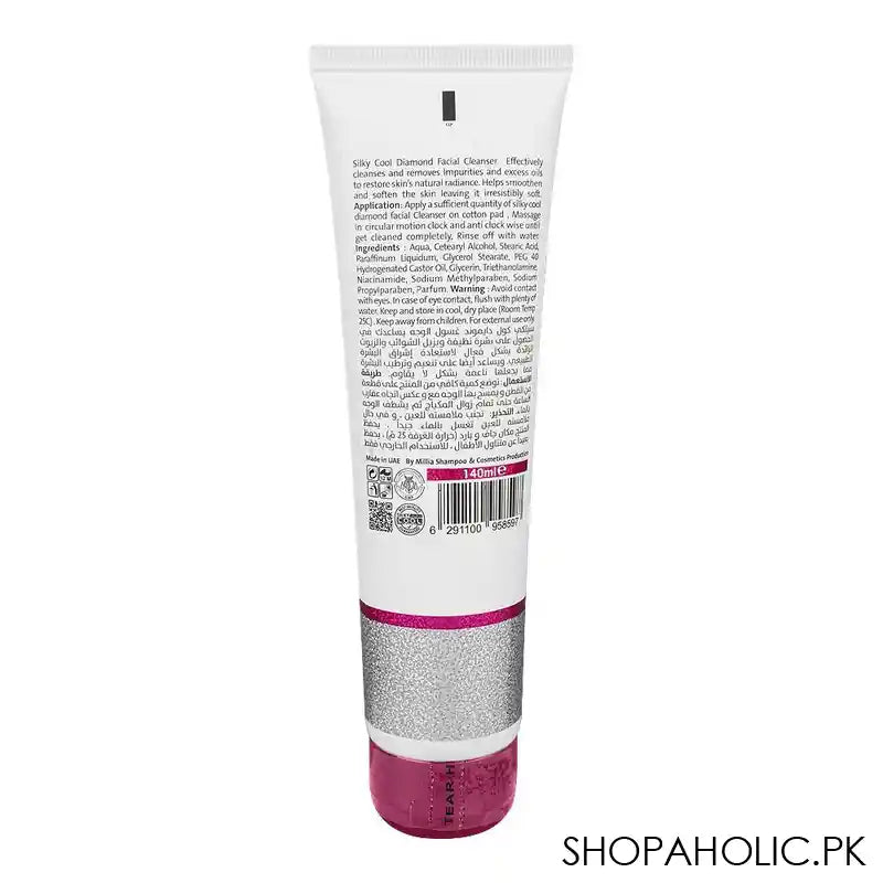 Silky Cool Diamond Facial Cleanser, For All Skin Types, 140ml - Image 3