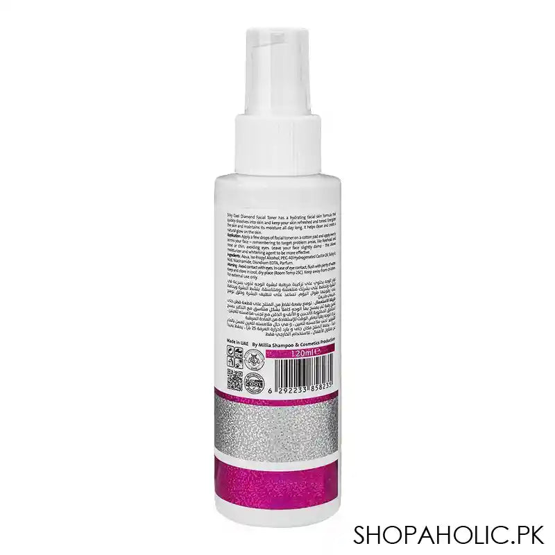 Silky Cool Diamond Facial Toner, For All Skin Types, 120ml - Image 2
