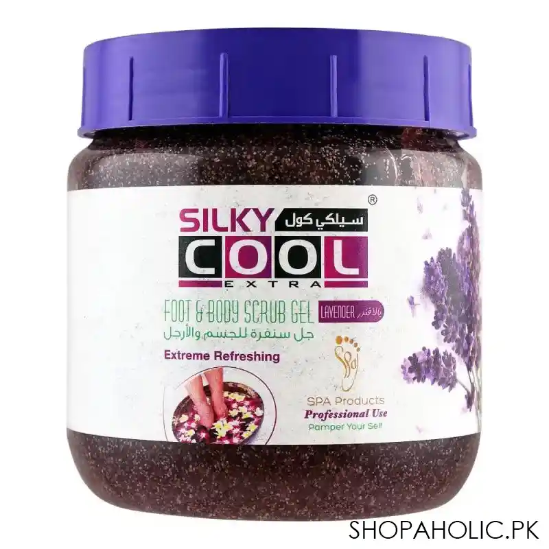 silky cool extra foot & body scrub gel, lavender, 500ml main image