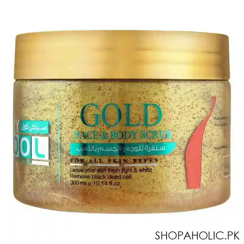 silky cool extra gold face & body scrub, all skin types, 300ml main image