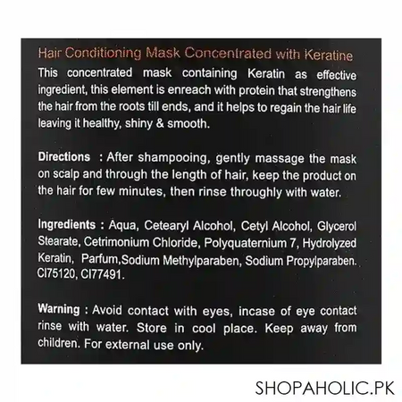 silky cool extra keratine hair mask, 400ml image3