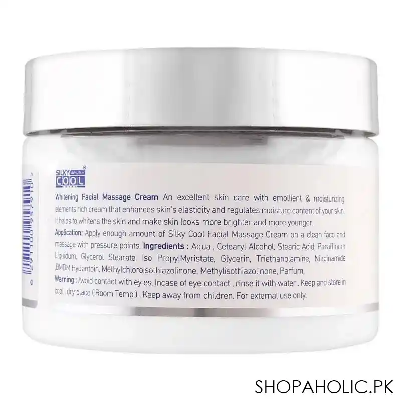 silky cool extra whitening facial massage cream, all skin types, 350ml image2