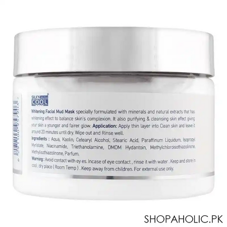 silky cool extra whitening facial mud mask, all skin types, 350ml image2