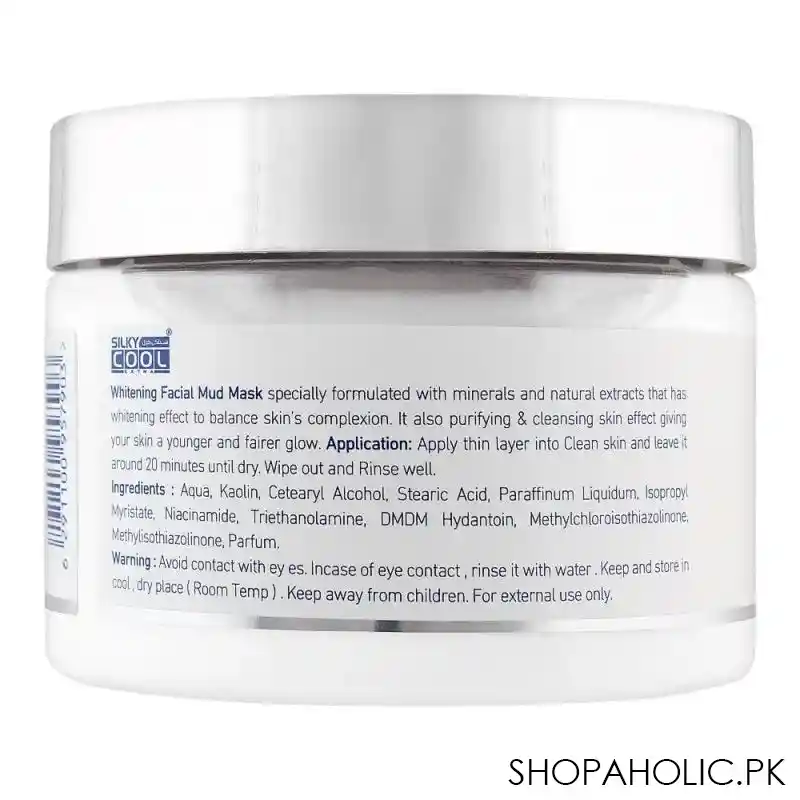 silky cool extra whitening facial mud mask, all skin types, 350ml image2