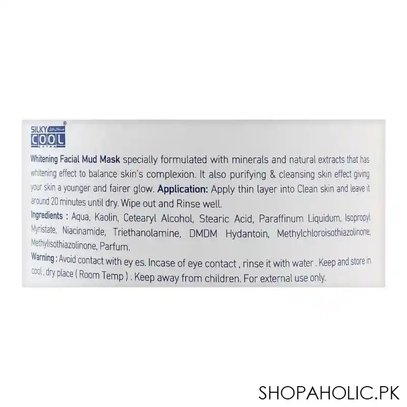 silky cool extra whitening facial mud mask, all skin types, 350ml image3