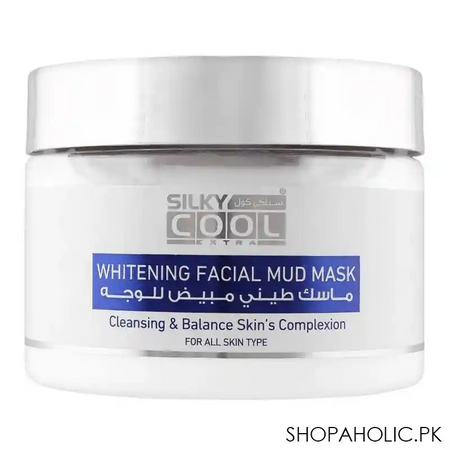 silky cool extra whitening facial mud mask, all skin types, 350ml main image