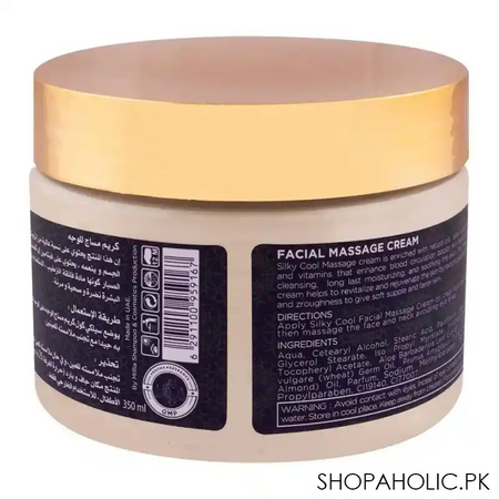 silky cool gold facial massage cream, all skin types, 350ml image2