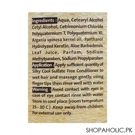 Silky Cool Keratin & Pro-Vitamin B5 Sulfate Free Conditioner, 500ml - Image 2