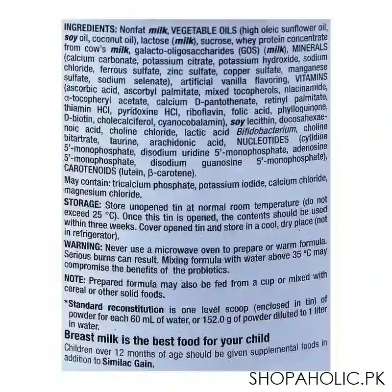 similac gain no. 3, growing up formula, 400g image3