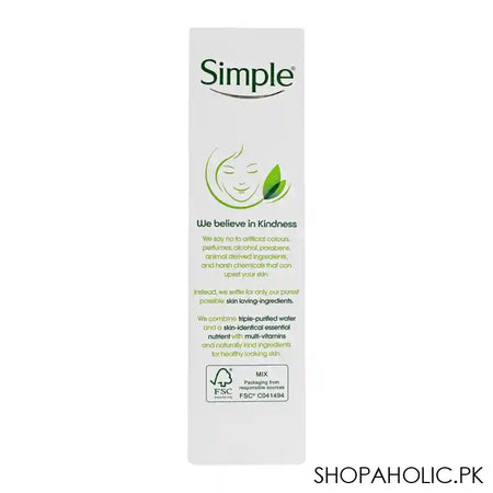 Simple Sensitive Skin Experts Hydrating Light Moisturiser, Light, Alcohol & Paraben Free, 125ml - Image 3