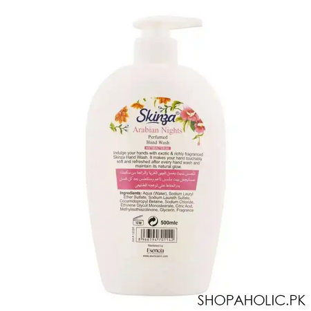 skinza arabian night antibacterial perfumed hand wash, 500ml image2