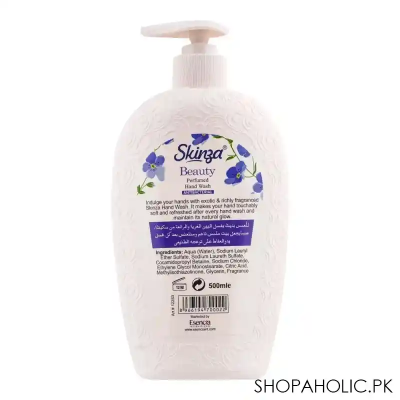 skinza beauty antibacterial perfumed hand wash, 500ml image2