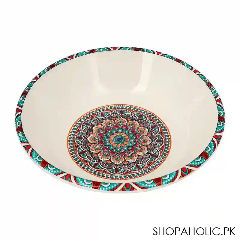 Sky Melamine Custard Bowl, Ajrak Print, Cultural Design, Dessert Dish - Main Image