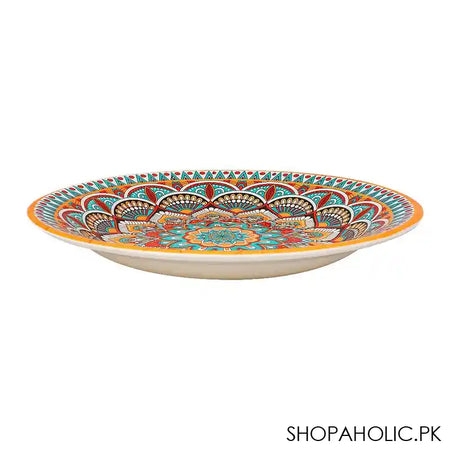 Sky Melamine Deep Plate, Ajrak Print, 8 Inches, Cultural Design, Durable Tableware - Image 2