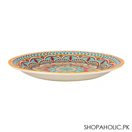 Sky Melamine Deep Plate, QTR, Ajrak Print, Cultural Design, Durable Tableware - Image 2