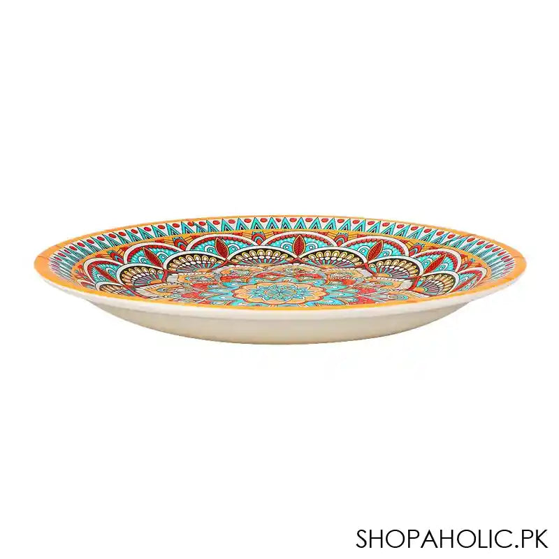Sky Melamine Deep Plate, QTR, Ajrak Print, Cultural Design, Durable Tableware - Image 2