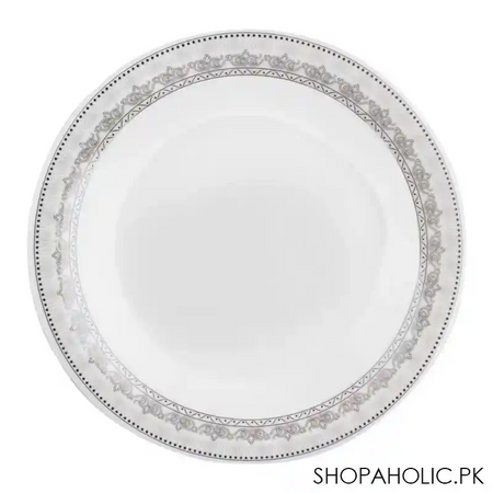 sky melamine flat plate, grey, quarter image2