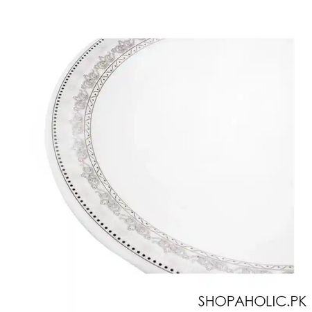 sky melamine flat plate, grey, quarter image3