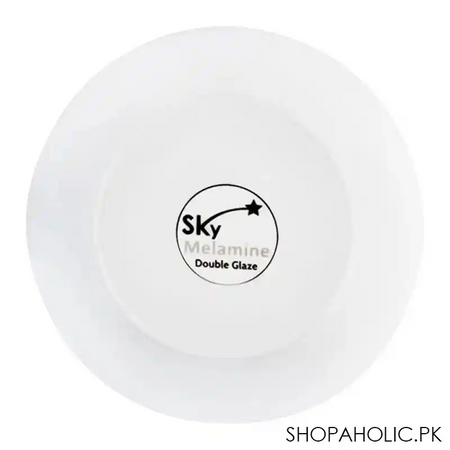 sky melamine flat plate, grey, quarter image4