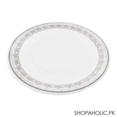 sky melamine flat plate, grey, quarter main image