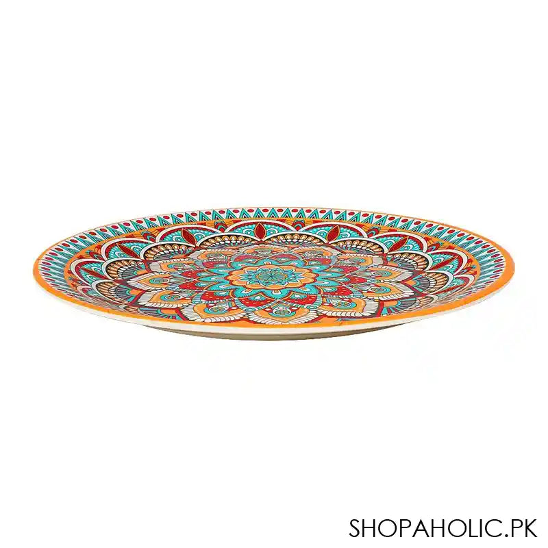 Sky Melamine Flat Plate, QTR, Ajrak Print, Cultural Design, Durable Tableware - Image 2