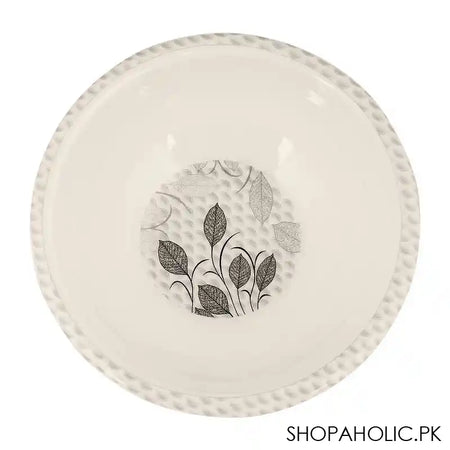 Sky Melamine Leaf-Print Bowl, Grey, 4 Inches, Elegant Serving Dish, Durable Tableware - Image 2