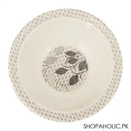 Sky Melamine Leaf-Print Bowl, Grey, 5.5 Inches, Elegant Tableware, Durable Dish - Image 2