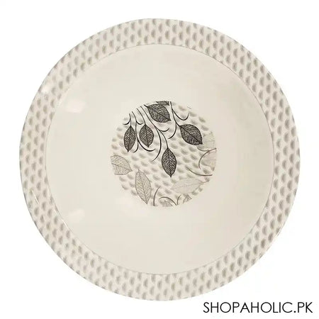 Sky Melamine Leaf-Print Bowl, Grey, 8 Inches, Elegant Tableware, Durable Dish - Image 2