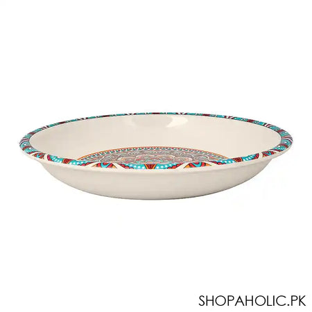 Sky Melamine Nihari Plate, Ajrak Print, 8 Inches, Cultural Design, Durable Tableware - Image 2