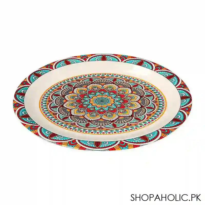 Sky Melamine Rice Dish, Small, Ajrak Print, Cultural Design, Durable Tableware - Main Image