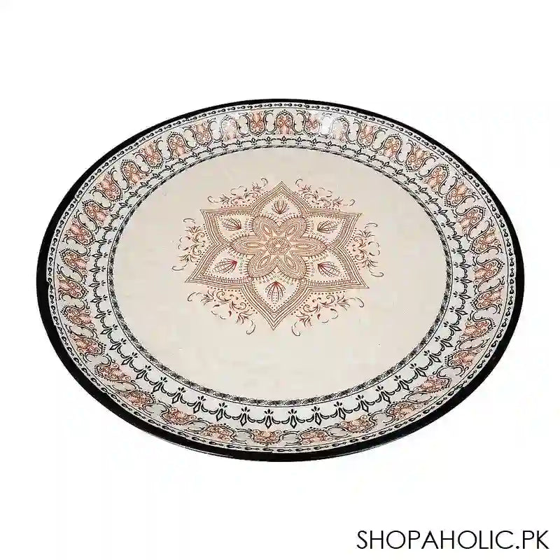 Sky Melamine Thal, Medium, Black, 15 Inches, Classic Serving Plate, Durable Design - Main Image