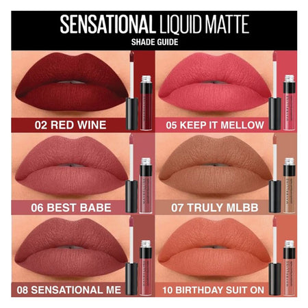 Maybelline New York Sensational Liquid Matte Lip Tint - Long lasting, Lightweight, Soft Matte Liquid Lipstick - Best Babe - Image 3