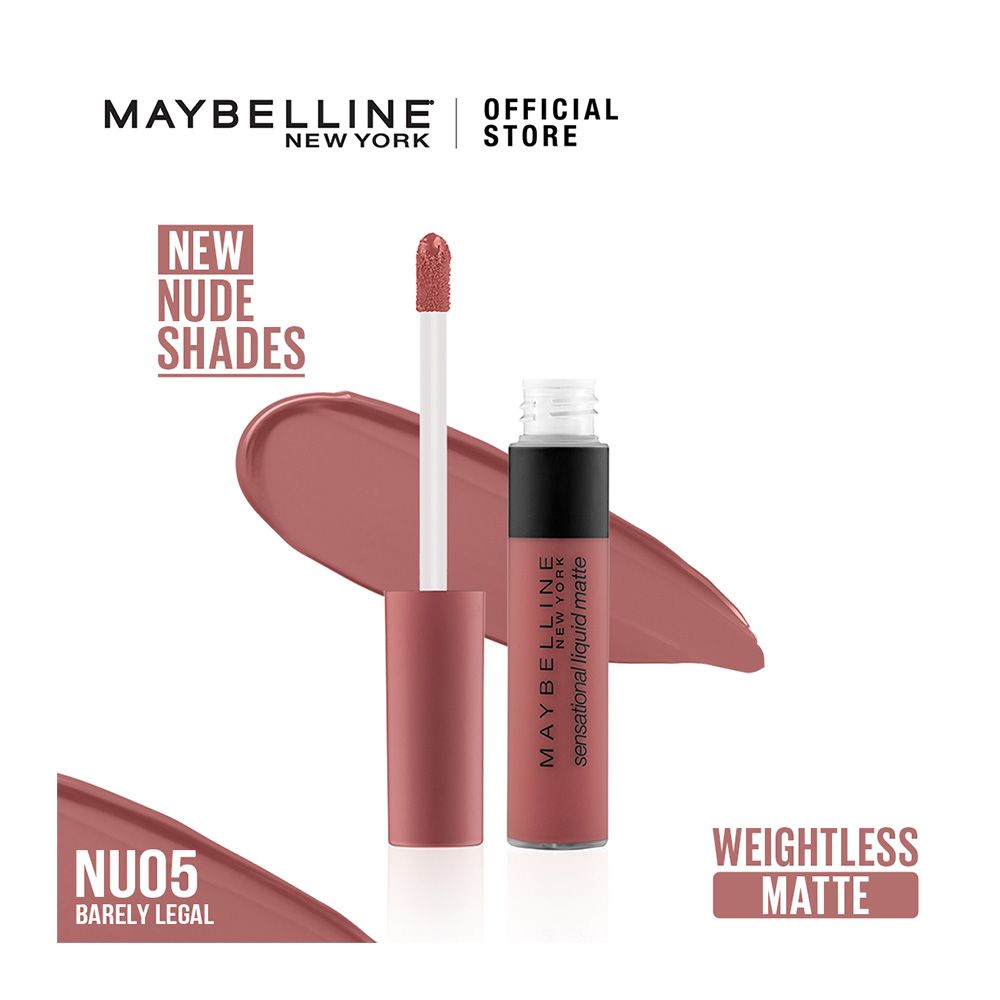 Maybelline New York Sensational Liquid Matte Lip Tint - Long lasting, Lightweight, Soft Matte Liquid Lipstick - Barely Legal - Main Image