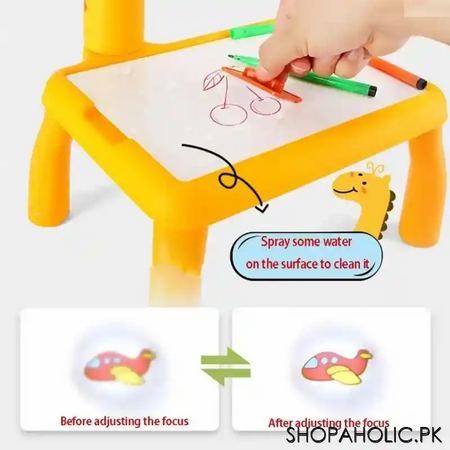 smart giraffe style projector desk with light and music learning painting drawing toy image5