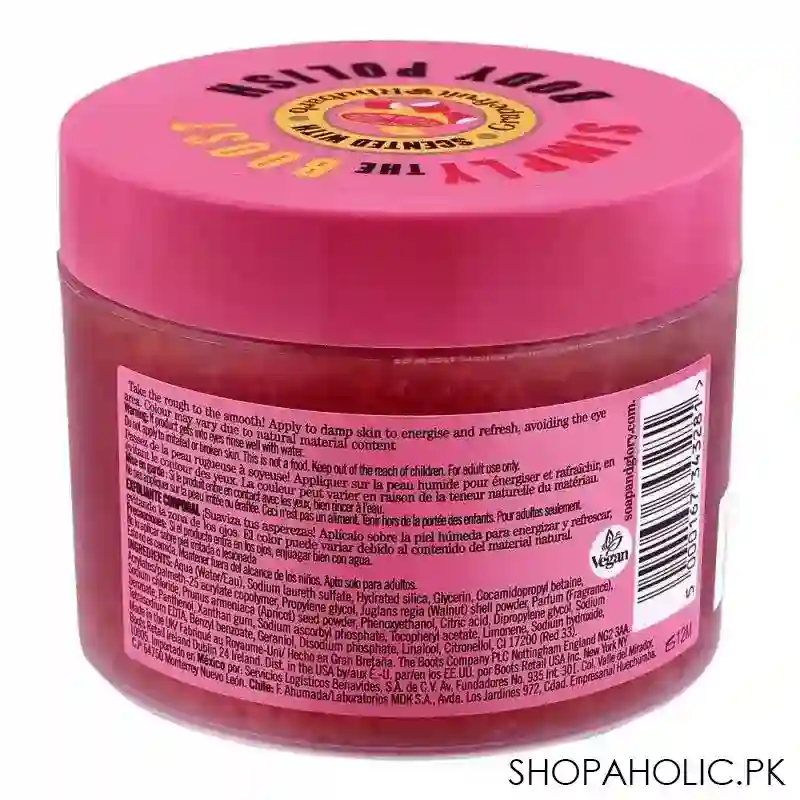 soap & glory simply the boost body polish, with grape fruit & rhubarb, 300ml image2