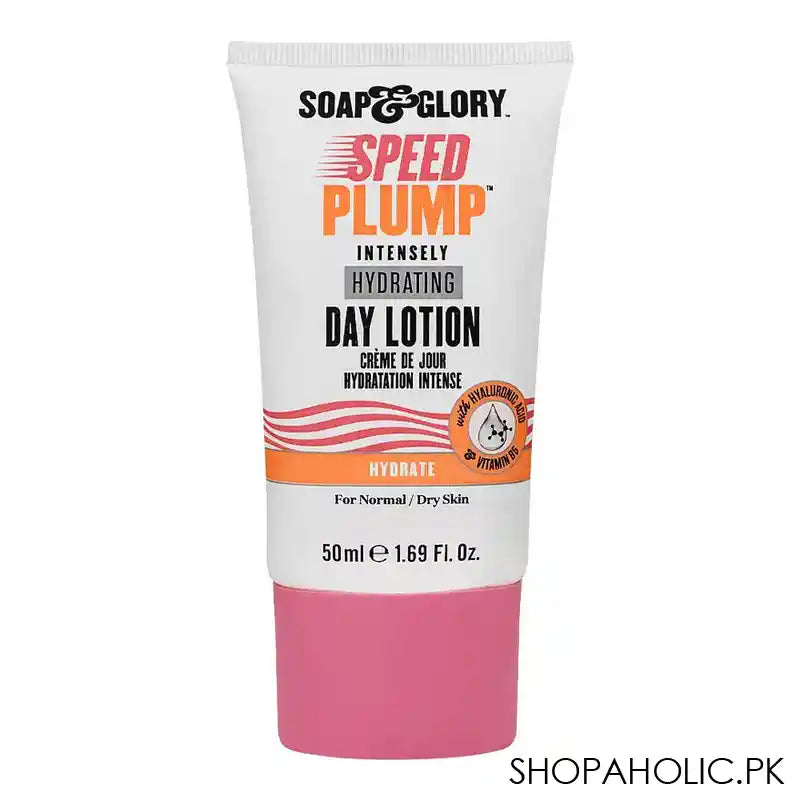 Soap & Glory Speed Plump Intensely Hydrating Day Lotion, Hyaluronic Acid, For Normal & Dry Skin, 50ml - Main Image