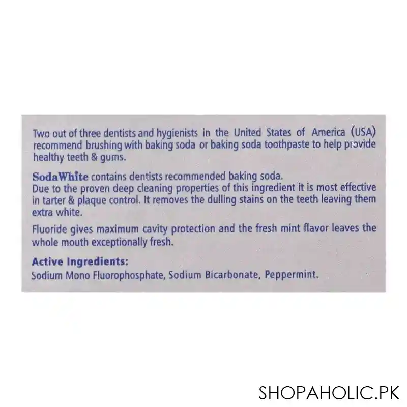 soda white baking soda tartar control toothpaste giant pack, 135g image4