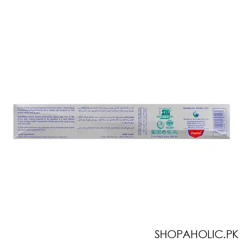 Soda White Baking Soda Toothpaste + Free Toothbrush, 135g - Image 2