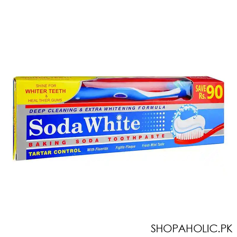 Soda White Baking Soda Toothpaste + Free Toothbrush, 135g - Main Image