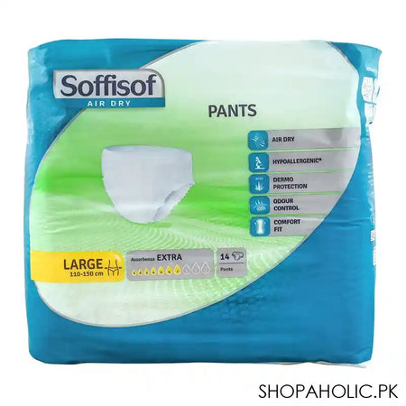 Soffisof Adult Pull Up Pants, Extra/No. 7, Large, 110-150cm/43-59 Inches, 14-Pack - Main Image