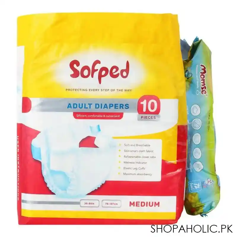 sofped adults diapers, 76 127cm, medium, 10 pack main image