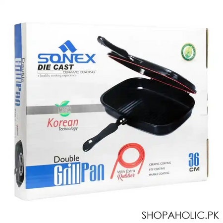 sonex die cast double grill pan, 36cm, 14.1 inches, 52342 image2