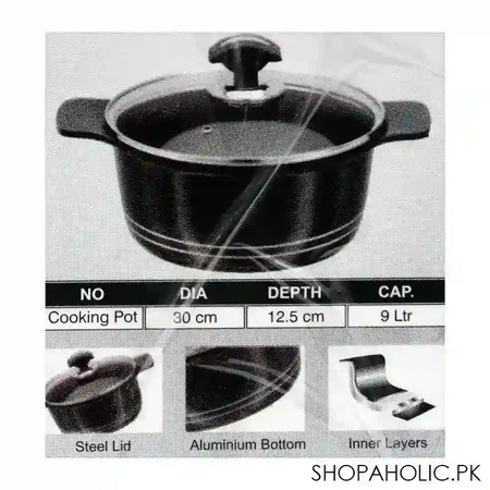 sonex die cast omega glass lid cooking pot, 30cm, 11.8 inches, 52262 image4