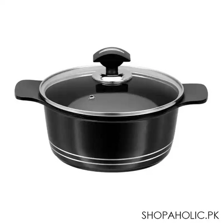 sonex die cast omega glass lid cooking pot, 30cm, 11.8 inches, 52262 main image