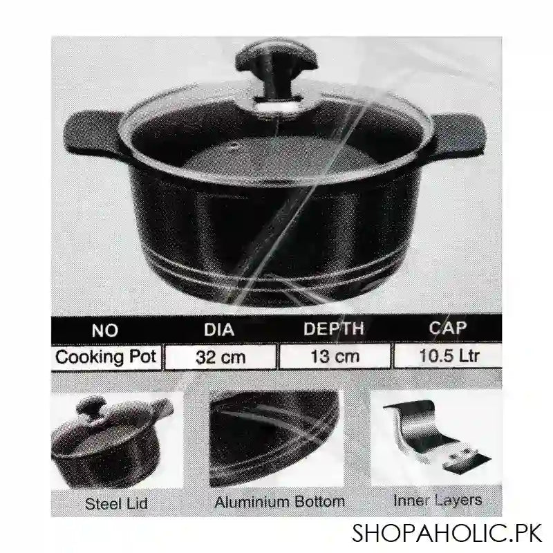 Sonex Die Cast Omega Glass Lid Cooking Pot, 32cm, 52263 - Image 3