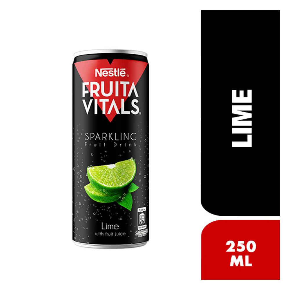 Nestle Fruita Vitals Sparkling Lime Juice, Can, 250ml - Main Image