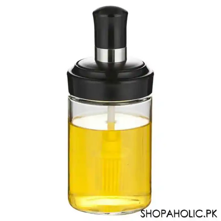 spice glass storage jar with brush image2